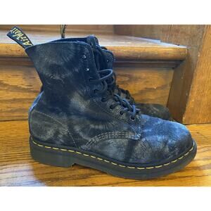 Dr. Martens 1460 Pascal Tie Dye Printed Suede Black 8 Eye Boots Women’s Size 8